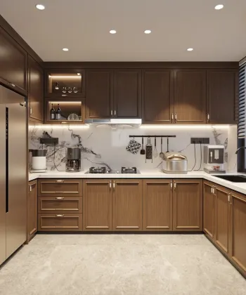 Custom Solid Wood Modular Kitchen Cabinets