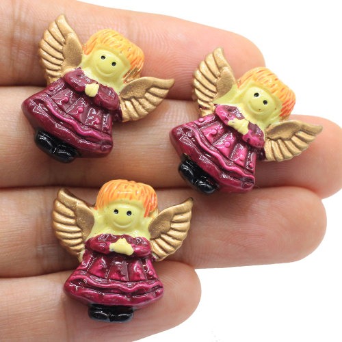 Χύμα Ρητίνη Γελοιογραφία Lucky Angel Flatback Princess Cabochon Beads Στολίδι Παιδικά λευκώματα DIY Art Decor Κοσμήματα Αξεσουάρ