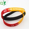 Mode Gradien Dicetak Logo Epoxy Silicone Bracelet