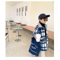 Customized Plaid Top Warm Lapel Coat Kids Clothes