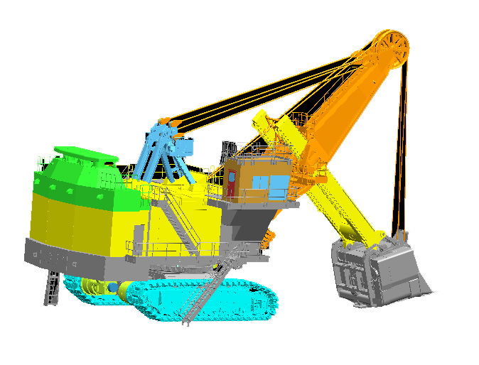 Wire rope electric shovel