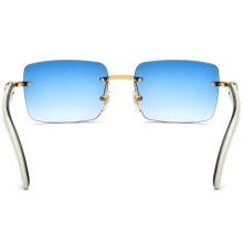 Luxury Buffalo Horn Sunglasses Rimless White Horn Sunglasses Supplier
