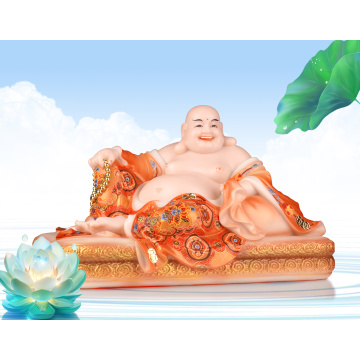 White Marble Reclining Maitreya Buddha