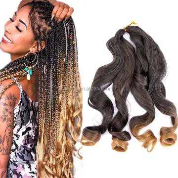 AlIiLeader Loose Wave Braiding Hair Spiral Curl Hair Extensions French Curls Synthetic Ocean Wave Crochet Hair For Black Women