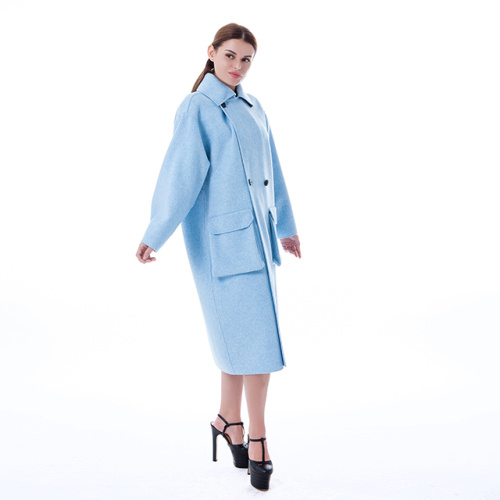 Nuevo abrigo azul de cachemira
