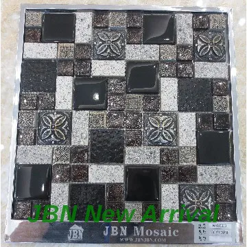 Mix glass&stone mosaic for wall tile and floor tile(M855033)