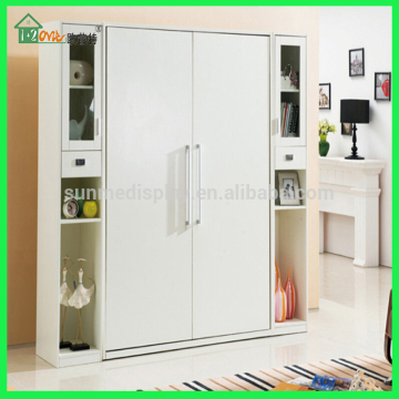Single size Murphy bed made by hand wooden wall bed