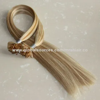 24-inch Piano Color 14#/613# Silk Straight U Tip Hair Extensions