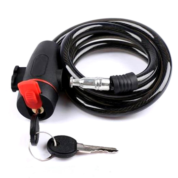 Title: "Universal Theft-Resistant Bicycle Lock: Stainless Steel Cable Coil with 2 Keys
