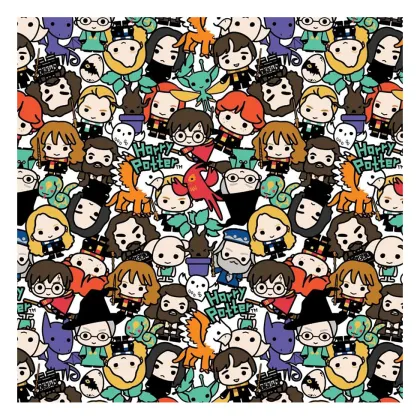 Popular Potter Magic Cartoon Design Cotton Quilt Fabric for Summer Garments