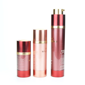 15ml 30ml plastic acrylic red rose gold face cream cosmetic airless pump lotion bottle for skin care