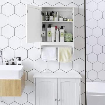 Hot White 2 Ladders Bathroom Cabinet Storage