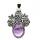 Gemstone Cabs Pendants Natural Stone Crystal 10X14MM Cabs Silver Alloy 3 Rose Flowers Pendant Crystal Pendant for DIY Jewelry