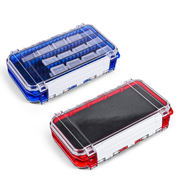 Newmajor 17,5 cm x 9,8 cm x 4,5 cm Boîte de pêche double face - Récipient en plastique transparent