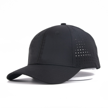 Aanpasbare 6 paneel golf- en honkbaldop: 100% polyester, waterdicht met lasergesneden gaten en verstelbare touwafsluiting - personaliseer uw eigen logo