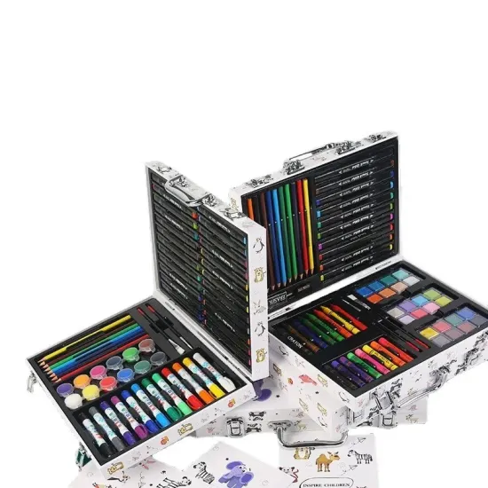 58 Piece Color Pencil and Alcohol-Based Permanent Set - Art Drawing Stationery Gift for Kids