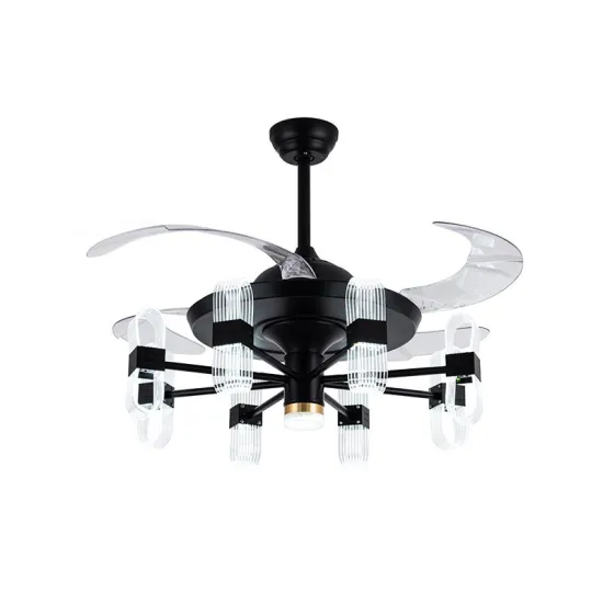 Simple Modern Invisible Fan Light - Acrylic Pendant Ceiling Lamp with Retractable Chandelier Fan for Living Room