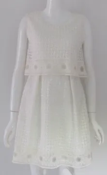 Pretty Steps2016 new fashion white color dress hot sale newest sleeveless dress new fashion elegant lace dress