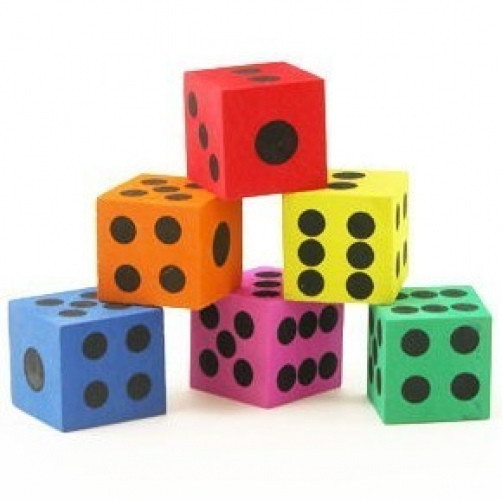 6 PCS EVA Foam Colored Dice/Teaching Toy/