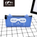 Custom cartoon cat style silicone pencil case