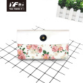 Custom tropical flower style PU leather handbag cosmetic bag pencil case&bag multifunctional bag