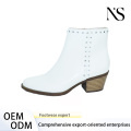 botines mujer charol blanco