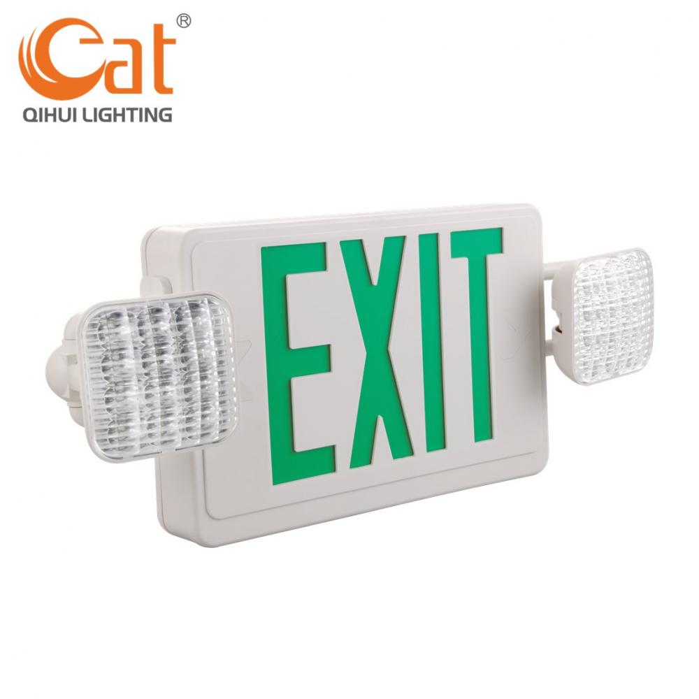 Exit sign with lights on both sides