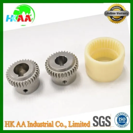 OEM precision cheap price plastic gear coupling, curved tooth plastic nylon sleeve gear coupling