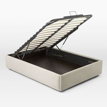 Moroccan Style Queen Size Metal Platform Bed Frame with Storage and Murphy Pine Hinges