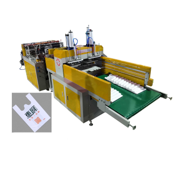 shopping market  Double two line T shirt vest bag making machine
