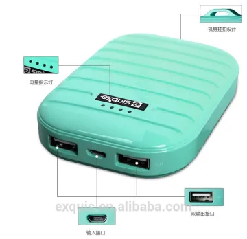 High Quality Suit case Portable Mobile Power bank 7800mah factory in China