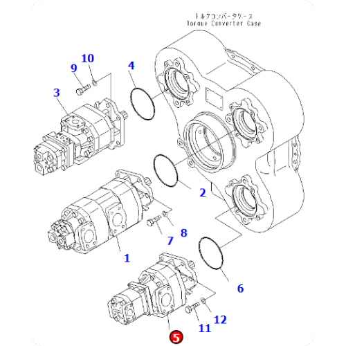 Gear assembly for HM400-2-2R worm gear 705-95-05110