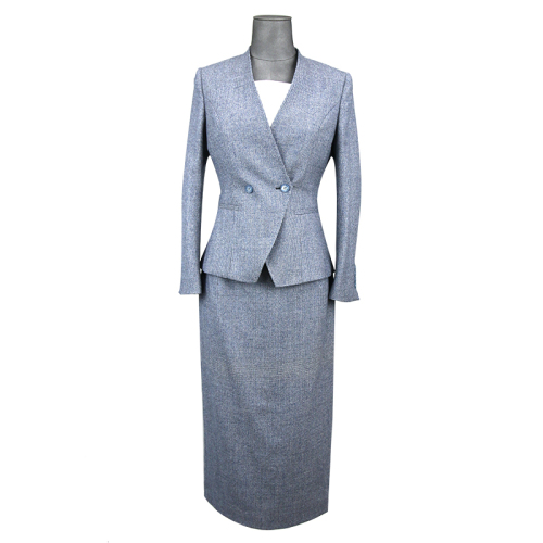 Hot Product 2020 new office woman suit fabric 100% wool Slim fit set woman skirt suit