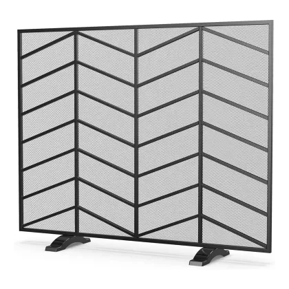 Steel Wood Burning Fireplace Accessories Fireplace Screens Guard Fence For Flame Prevention