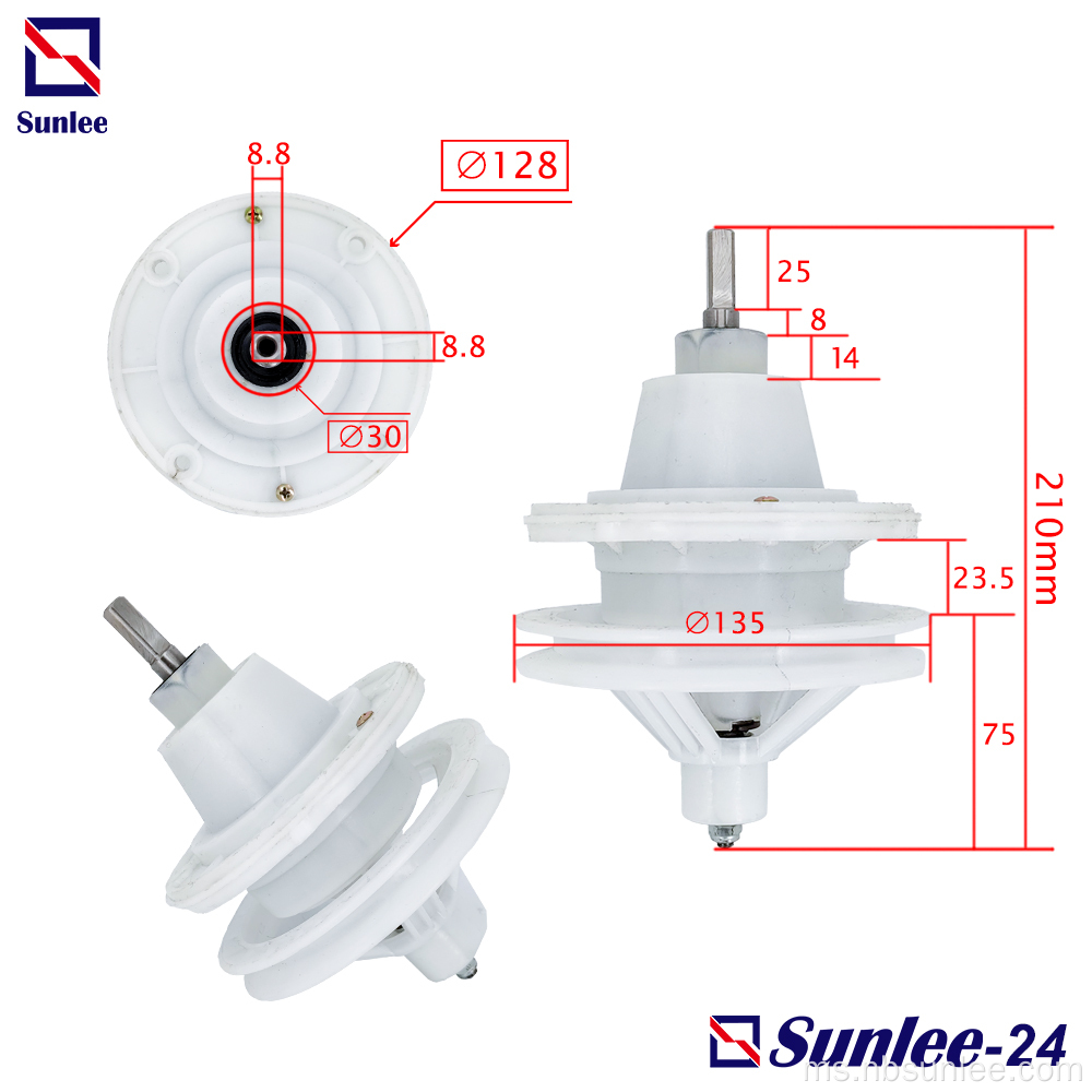 Kotak gear mesin basuh Poros persegi 8mm