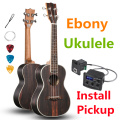 Ukulele 23 26 Inches Concert Ebony Mini Electric Acoustic Guitar 4 Strings Ukelele Guitarra Install Pickup Stringed Instrument