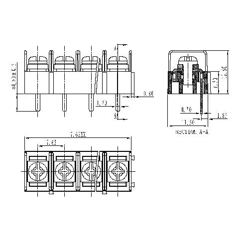 AT828-7.62XXX-02 Barrier Terminal Block Pitch7.62mm 