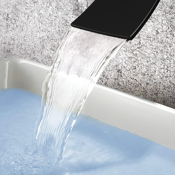 Black Bathtub Faucet Tub Handles Valve Waterfall Tap