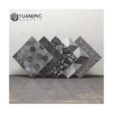 Non-Slip Grey Porcelain Floor Tiles with Rustic Flower Appearance: 300x300mm Balcony and Courtyard Flooring