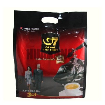 Customized plastic aluminum foil coffee bags with loop handle