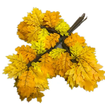 Artificial Oak Tree Leaf Stems - Faux Oak Tree Branches for Greenery Wall Decor