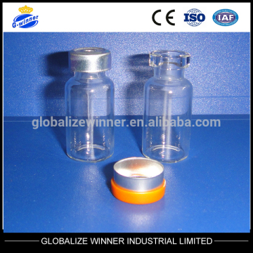 2ml 5ml 7ml 8ml 10ml15ml 20ml Tubular Clear Injection Vials with aluminum cap with rubber stopper