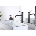 Stainless-steel matte black single handle tall basin faucet