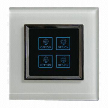 4-gang Scene Touch Switch, 4 Scenes/Suit for Z-wave Smart Home /Crystal Tempered Glass/LED Backlight