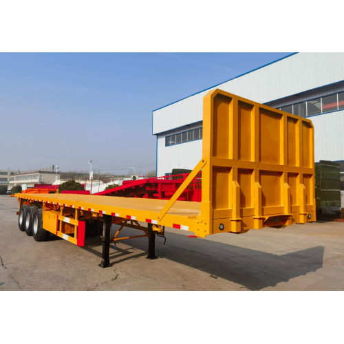 Container Flatbed Semi-Trailer Truck Tractor 60ft container flatbed trailer Supplier