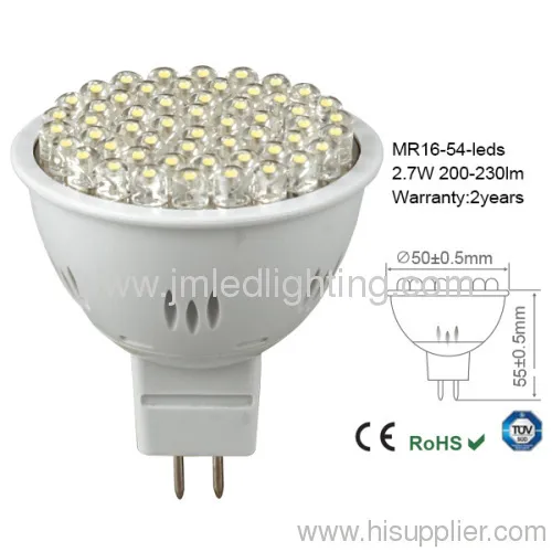Mr16 Led Spot Light 2.7w 210lm Plastic Cup 
