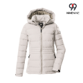 Chaqueta con aspecto de plumón y capucha.