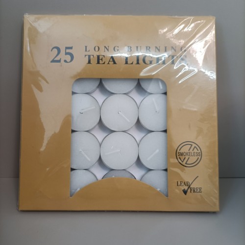 25pcs Paper Box Unscented Wax 12g Tealight Candle