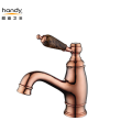 I-Rose Gold Jade Lever Basin Mixer Faucet