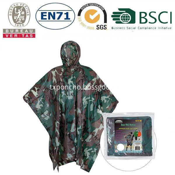 different pattern rain poncho